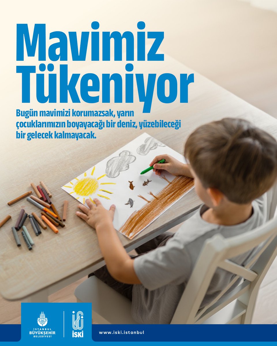 💧Mavimiz Tükeniyor!

Bugün mavimizi korumazsak, yarın çocuklarımızın boyayacağı bir deniz, yüzebileceği bir gelecek kalmayacak. 🌊♻️