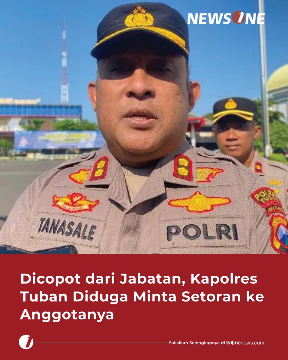 tvOneNews's tweet photo. Polda Jawa Timur resmi menonaktifkan AKBP William Cornelis Tanasale dari jabatannya sebagai Kapolres Tuban. 

Simak berita selengkapnya di https://t.co/f7om6dzAK7
#HardNews_Hukum #NewsOne #CariBeritaditvOne #KapolresTuban #AKBPWilliam #PoldaJatim #Propam #KasusPolisi #NO01 https://t.co/aaG7Da5YTM