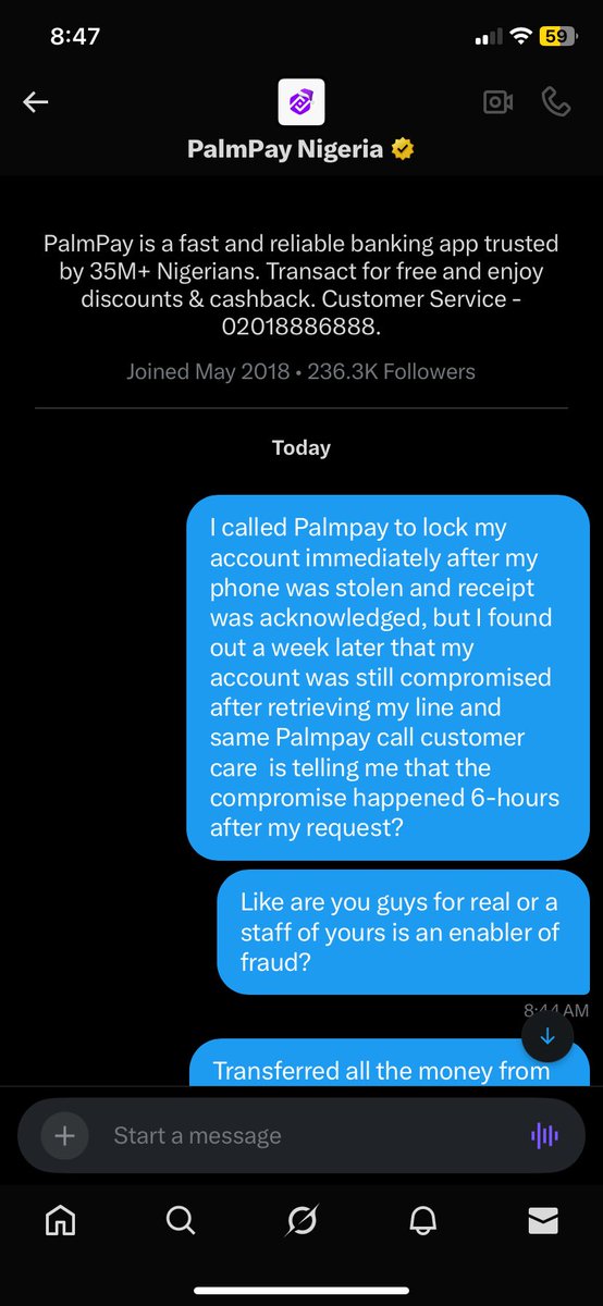 SuperDaveKid's tweet photo. @palmpay_ng @Coding_Happinex @cenbank @officialEFCC https://t.co/e7yWOQhZog