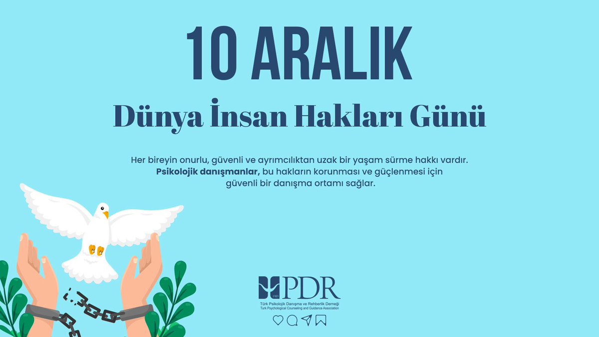 10 Aralık Dünya İnsan Hakları Günü

Her bireyin onurlu güvenli ve ayrımcılıktan uzak bir yaşam sürme hakkı vardır. 

Türk PDR Der mücadelesini hak temelli bir şekilde insanın olduğu her yerde insanlık için yürütür