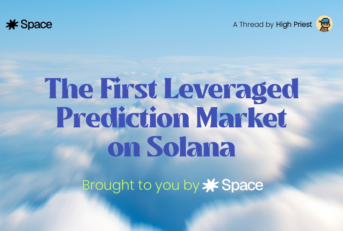Web3HighPriest's tweet image. Space has successfully given us the view that Prediction markets aren’t just gambling and making us see it's also truth infrastructure.

@intodotspace is building the first leveraged prediction market on Solana, turning collective knowledge into actionable signals that anyone can…
