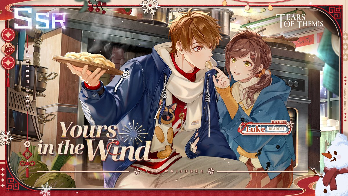 Luke SSR ✦ Yours in the Wind ✦

"This is wonderful... It's like getting a sneak peek of us growing old together."

From 2025/12/14 11:00 to 12/28 04:00 (UTC+9), the SSR will have an increased draw rate!

#TearsOfThemis