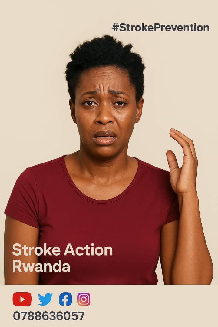 strokeaction_RW's tweet image. Umuntu ugize ibumoso mu maso hahengamye kdi ntabasha kuzamura ukuboko kw’ibumoso. Ni kihe kintu cy’ingenzi cyo gukorwa?
A) Gupima umuvuduko w’amaraso mu rugo no kuruhuka?
B)Gutegereza ko ibimenyetso byijyana ?
C) Kujya ako kanya kwa muganga?
D) Guhita anywa aspirin?
#FAST #Stroke