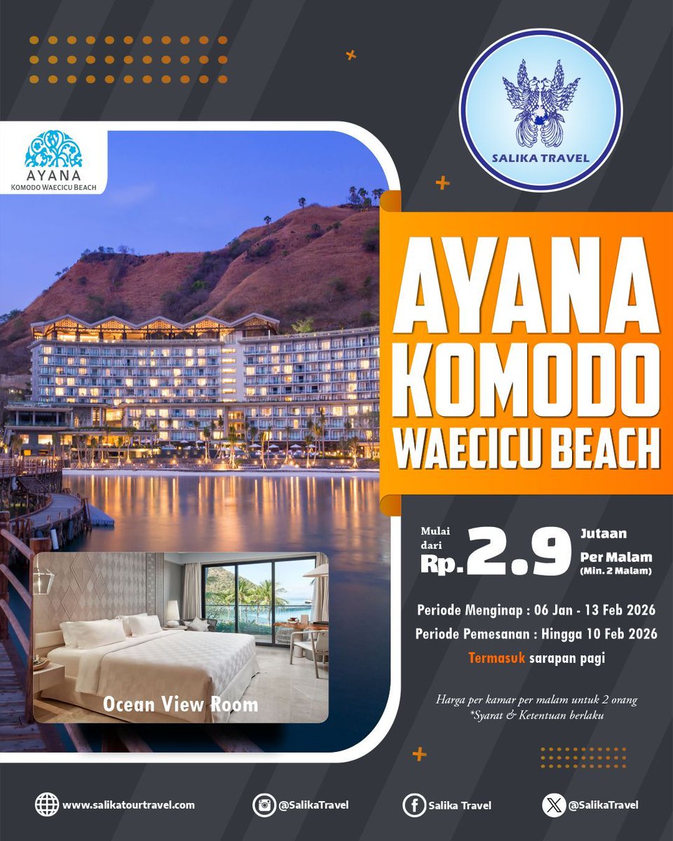 AYANA Komodo Waecicu Beach merupakan salah satu resort mewah yang ada di Labuan Bajo

Info klik
bit.ly/AyanaKomodoWae…

atau hubungi
wa.me/6285954487807
wa.me/6281945166878
wa.me/6281803863912

T&amp;C Apply
#SalikaTravel
#HotelOffer
#HotelPromo
#HotelLabuanBajo