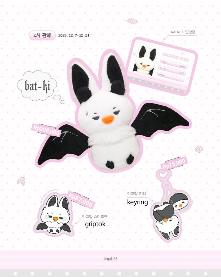 [INA GO🇮🇩]

Enhypen Ni-ki "Bat-ki" 10cm Doll by <a href="/batki05/">𝖇𝖆𝖙-𝐤𝖎</a>
⤿ price and details check pic

✅ FP / DP 70%
❌ shiploc, tax, adm. shopee, packing
📦 3-4 bulan produksi
🗓️ Close 21 Des; 18.00 WIB
🗓️ Rembal 21 Jan

Order: bit.ly/FOsagirltarius… 
#sagirlpo