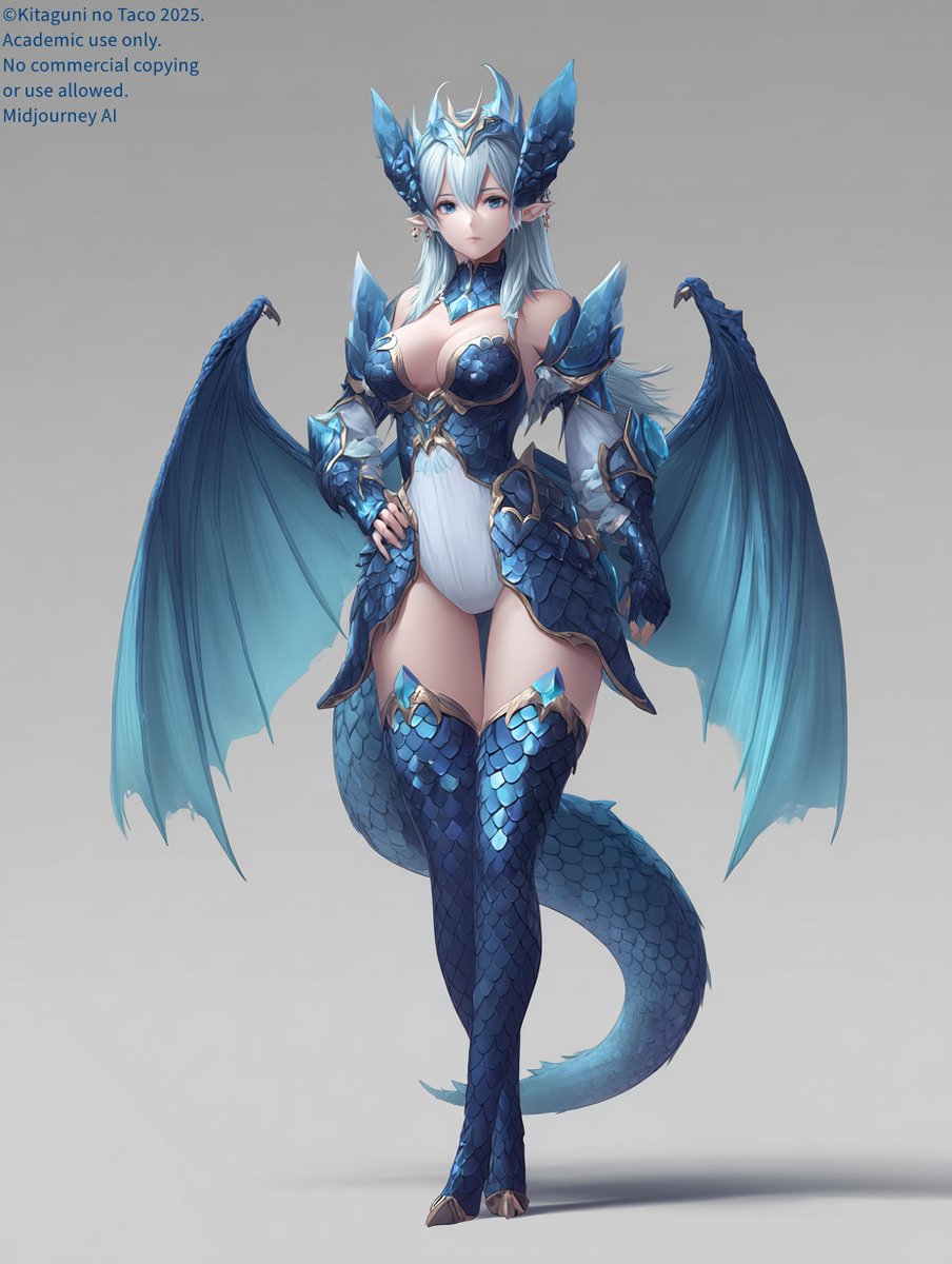 クリスタルドラゴン娘 #ドラゴンガール ＃Midjourney7 8K High