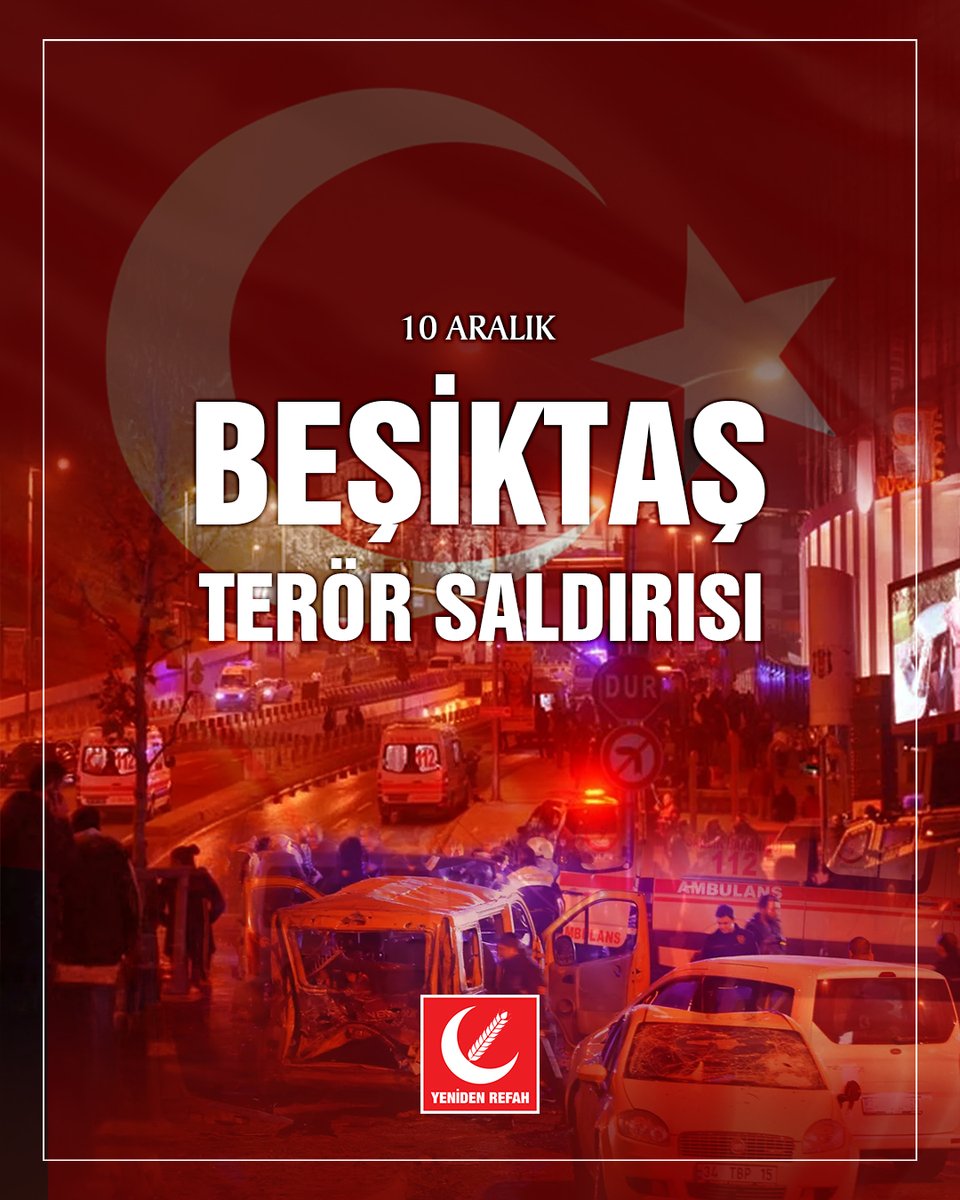 10 Aralık 2016’da Beşiktaş’ta gerçekleşen hain terör saldırısında şehit olan kahraman polislerimizi ve sivil vatandaşlarımızı rahmet ve minnetle anıyoruz.