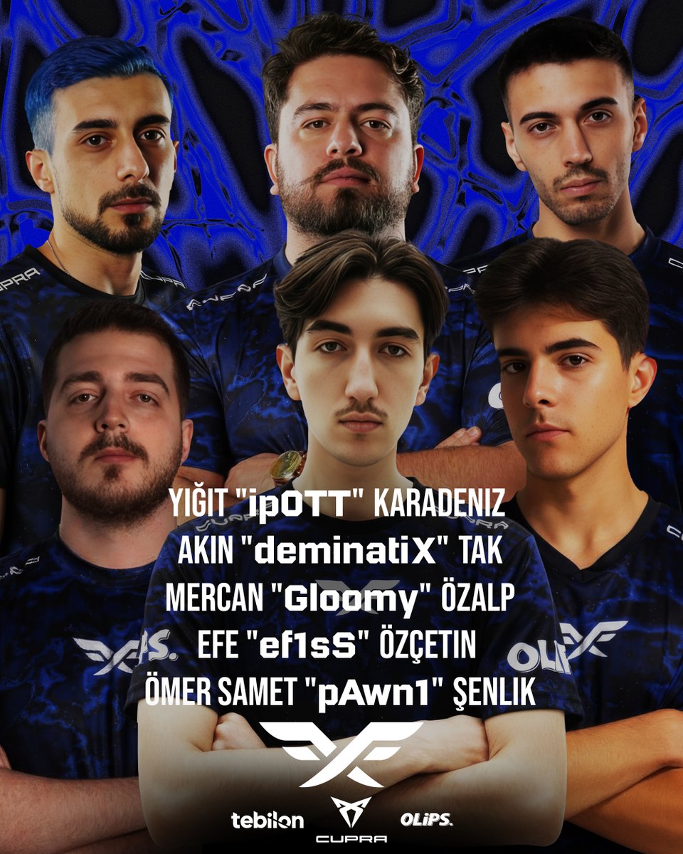 TESFED Türkiye Kupası 2025 turnuvasında mücadele edeceğimiz VALORANT kadromuz sizlerle! 🔥

Yiğit "ip0TT" Karadeniz
Akın "deminatiX" Tak 
Mercan "Gloomy" Özalp
Efe "ef1sS" Özçetin
Ömer Samet "pAwn1" Şenlik

Yiğit "yT" Özden Koç
Emin Arda "QUN" Akpınar 2. Koç