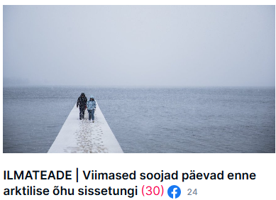 iPrognoos's tweet photo. Etteruttavalt infoks, et juba uue nädala alguses tungib arktiline õhk siit välja https://t.co/ymrAFUuX4X