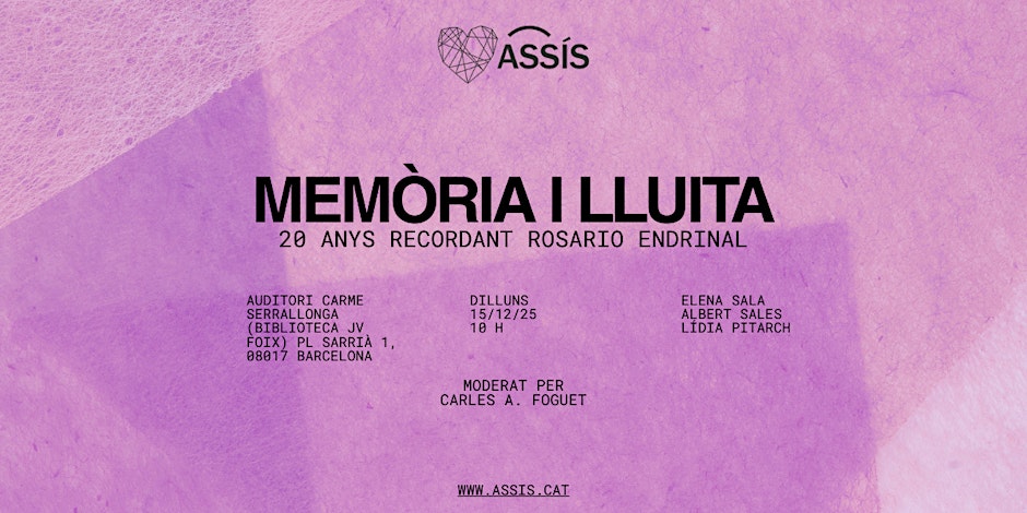 CentreAssis's tweet photo. 20 anys de l'assassinat de Rosario Endrinal. Veient el panorama cal més que mai una reflexió profunda sobre l'increment de discursos d'odi i aporòfobs en l'opinió pública i determinats escenaris polítics. 

📍Dill. 15/12 - 10 h - Barcelona
Inscripcions ➡️ https://t.co/QznFLjsaTC https://t.co/afUeCeGWLr
