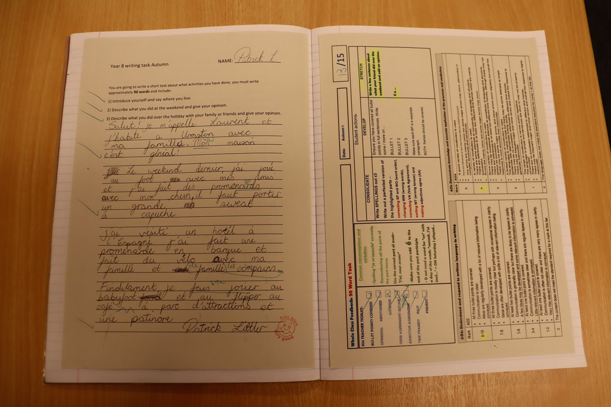 WellacreAcademy's tweet image. We’re delighted to share some fantastic examples of work from our students in Modern Foreign Languages. Their enthusiasm, and dedication to learning shines through in every piece.

A huge well done to all!👏

#Wellacre #Languages #StudentSuccess #GlobalLearning