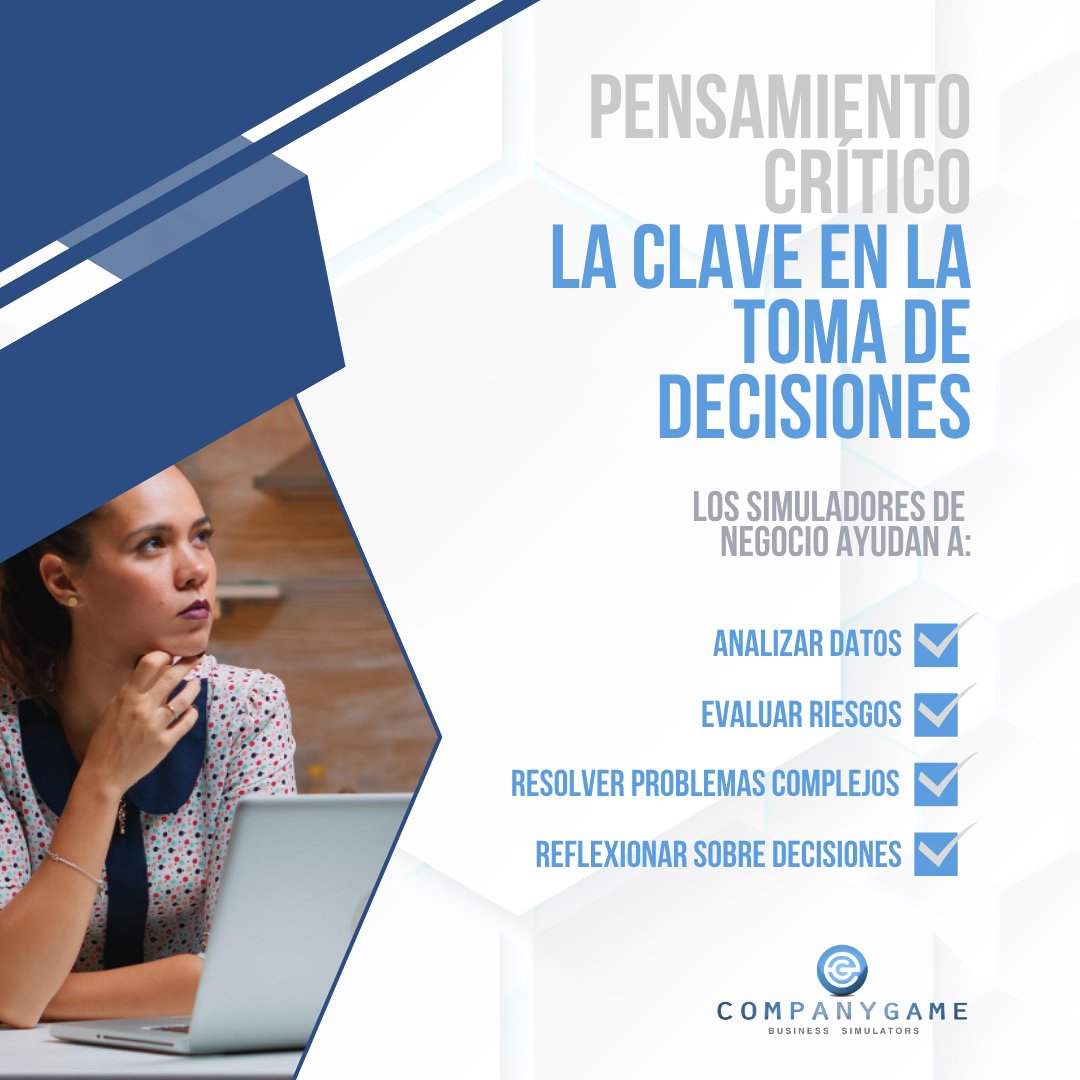🧠 El pensamiento crítico es clave para tomar mejores decisiones.

Los simuladores de negocio permiten analizar datos, evaluar riesgos y resolver problemas en escenarios reales.

En CompanyGame ofrecemos un entorno seguro para practicar y fortalecer una mentalidad estratégica.