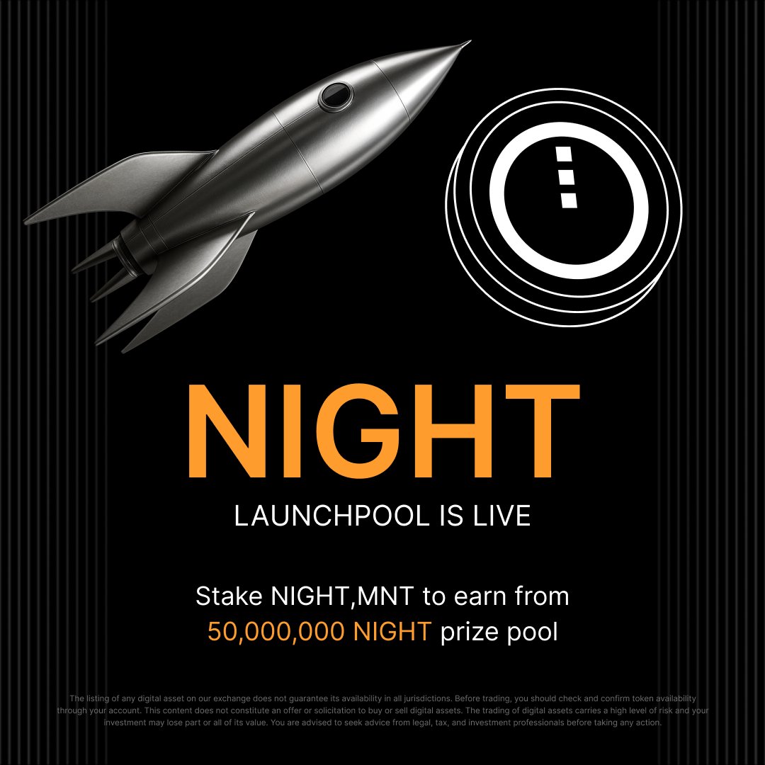 老样子兄弟们，直接参加bybit 的最新活动撸福利Bybit @Bybit_Official 的Token Splash 活动和Launchpool福利没让人失望过，最新一期$NIGHT 活动人少不卷，总奖池2亿$NIGHT  代币价值近1000万美金，大家可以根据奖励试算初步计算自己大概能获得多少奖励，当前交易1000U即可 ...