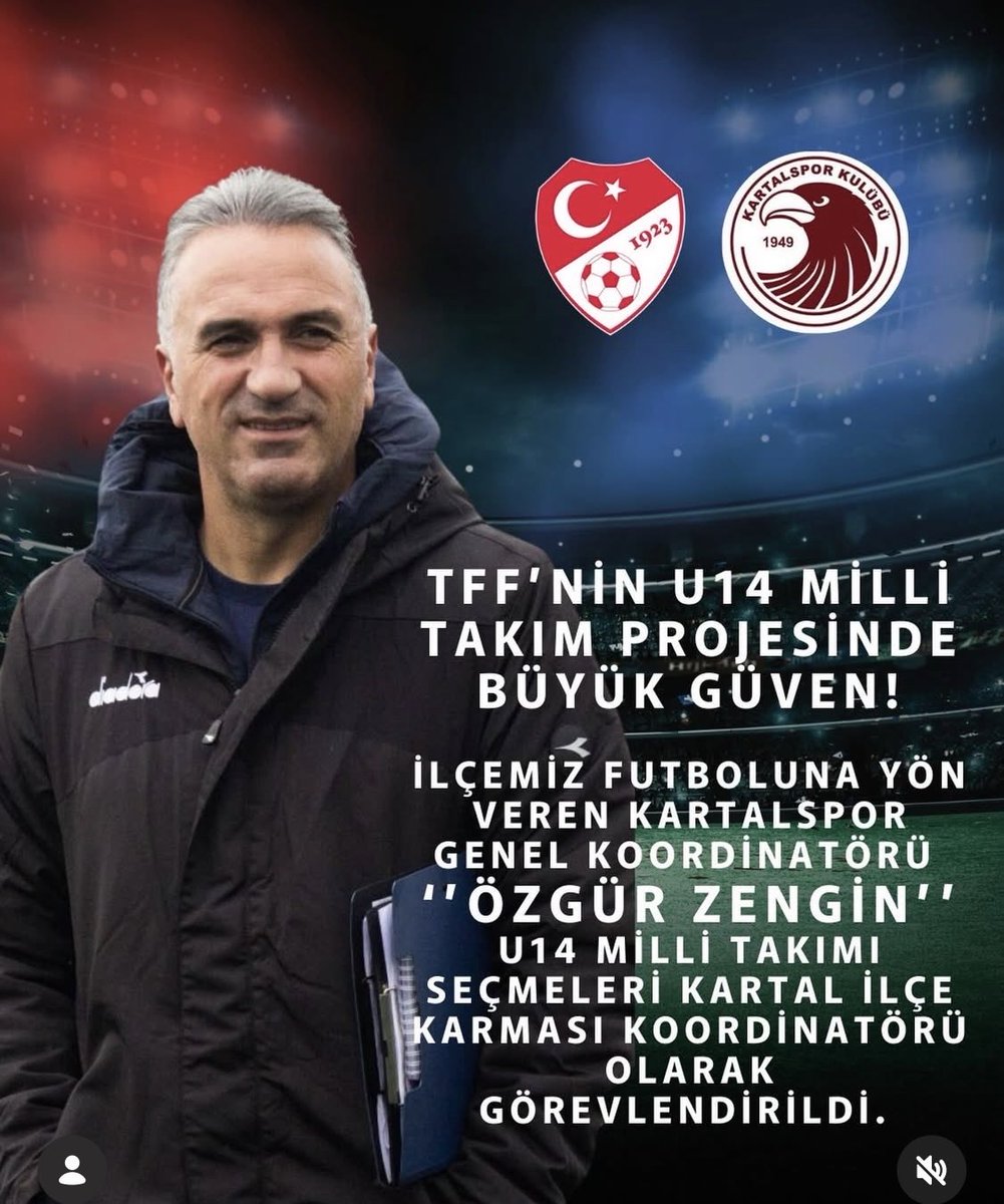 Kartalspor Genel Koordinatörü olan Bingöllü Teknik Direktör Özgür Zengin, Milli Takımlar U14 Futbol Takımında da “futbolcu seçme koordinatörü” olarak görev aldı.
Türk Futboluna sayısız futbolcu kazandıran hocamıza başarılar diliyorum.