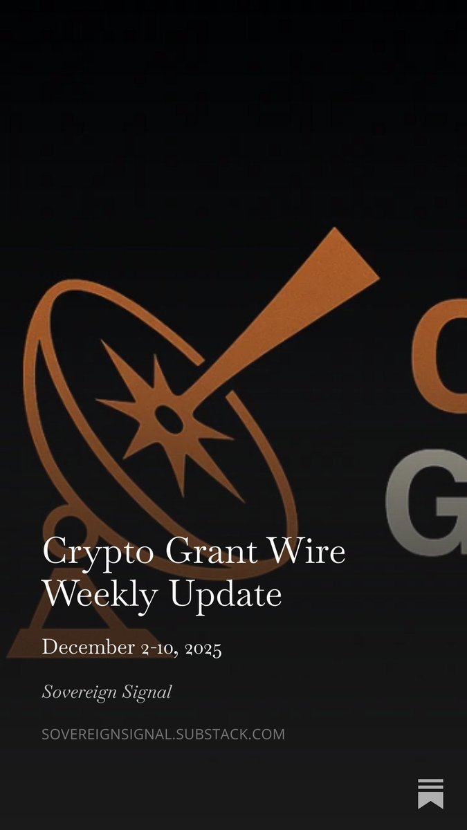 Just dropped the latest Crypto Grant Wire weekly update

(link below)