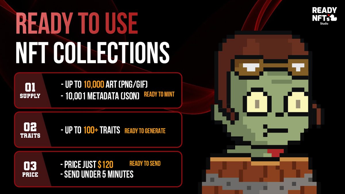 ReadyNFTStudio's tweet photo. ✨Ready to Use NFT Collections.
10,000 arts, completed metadata, 100+ traits, instant delivery.
Launching your next collection just got way easier.

#NFT #NFTCommunity #NFTCollection #ReadyNFT #NFTProject #Web3 https://t.co/1eytEW2ziN