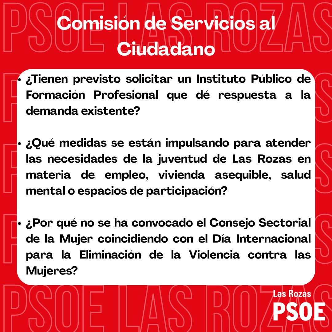 PSOE_LasRozas's tweet image. ❗️Comisión de Servicios al Ciudadano