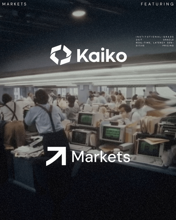 Markets is powered by <a href="/KaikoData/">Kaiko</a>

We're integrating a custom, institutional-grade 24/7 oracle built by Kaiko and powered by Kaiko regulated rates to deliver real-time, latency sensitive pricing across the full spectrum for upcoming listings.

Heavily Markets coded.