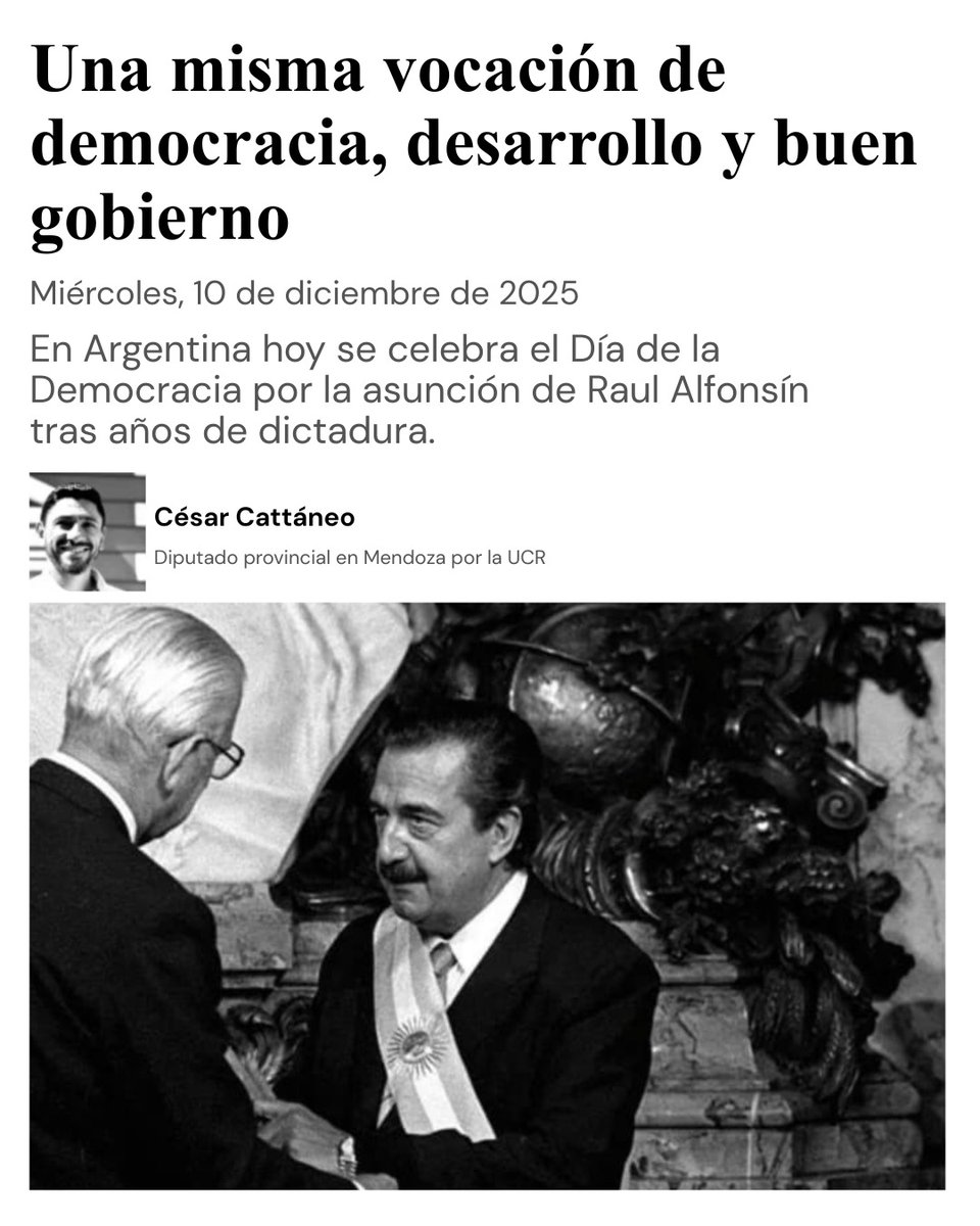 "Celebrar el Día de la Democracia es recordar un hito colectivo, pero también asumir un compromiso. El compromiso con la verdad, la transparencia, el respeto institucional y la responsabilidad republicana."

Leé la nota entera 👇🏻
memo.com.ar/opinion/dia-de…