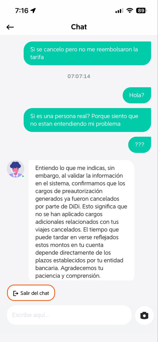MoLib4d's tweet image. De verdad que su servicio está para el carajo @DiDi_Mexico dos viajes que cancelo dicen que me van a hacer la devolución y no me regresan el dinero.
Y su soporte es una basura dice que te conecta a alguien en vivo pero es otro bot, además de que te dejan esperando un chingo