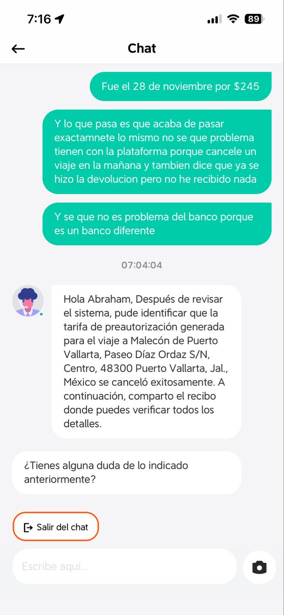 MoLib4d's tweet image. De verdad que su servicio está para el carajo @DiDi_Mexico dos viajes que cancelo dicen que me van a hacer la devolución y no me regresan el dinero.
Y su soporte es una basura dice que te conecta a alguien en vivo pero es otro bot, además de que te dejan esperando un chingo