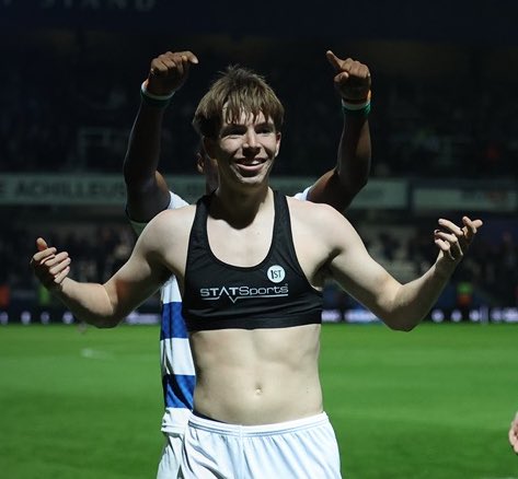 QPR_DS's tweet photo. Kieran Morgan is a role model for all players released by major academies. 💙🤍

May 2024 - Released by Spurs aged 18 &amp; joins #QPR. ✍️

Oct 2024 - Pro debut and first goal. 🎯

Sep 2025 - England U20 call-up. 🦁

Dec 2025 - Last minute winner in front of The Loft. 😍

40 apps. ✅ https://t.co/4f6WWgg1QG