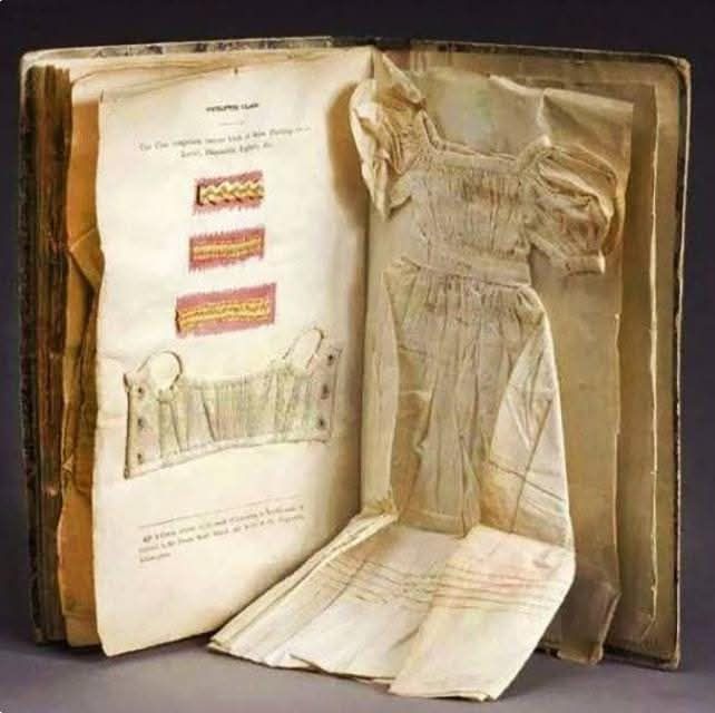 19th century Needlework instruction book with clothing samples. Dublin c. 1833