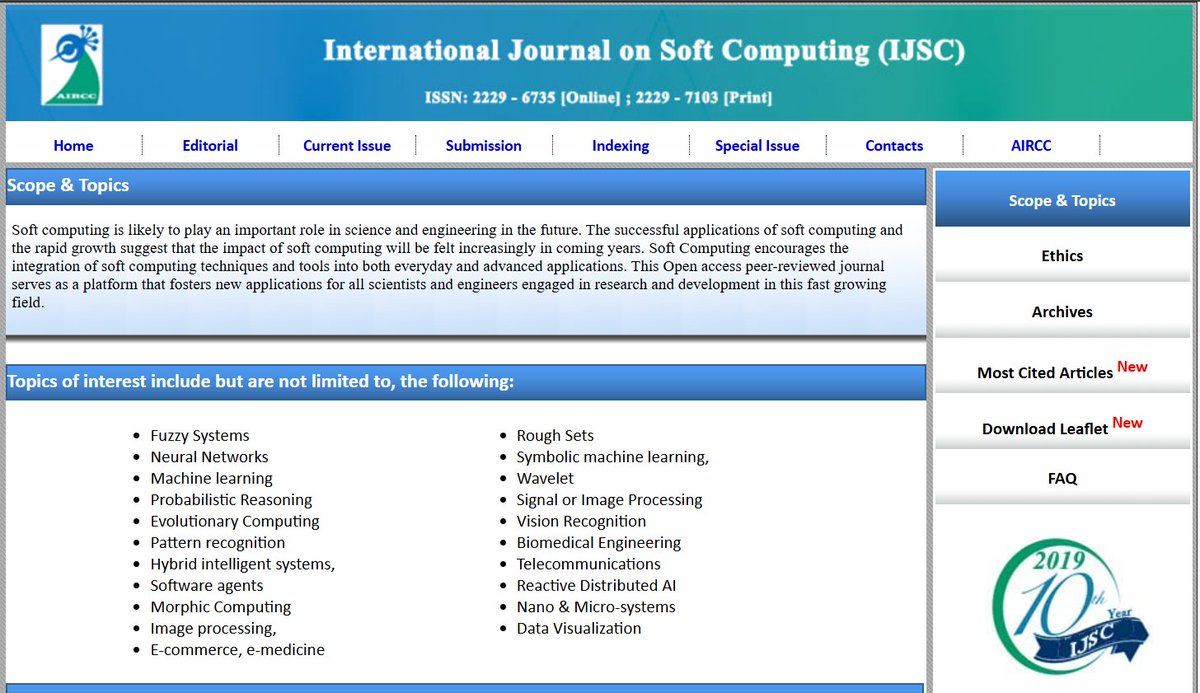 ijscjournal's tweet image. Authors are invited to submit papers!
International Journal on Soft Computing (IJSC)
ISSN: 2229 - 6735 [Online]; 2229 - 7103 [Print]
airccse.org/journal/ijsc/i…
Submission Deadline : December 23, 2025
#SoftComputing #ArtificialIntelligence #MachineLearning #FuzzyLogic #NeuralNetworks