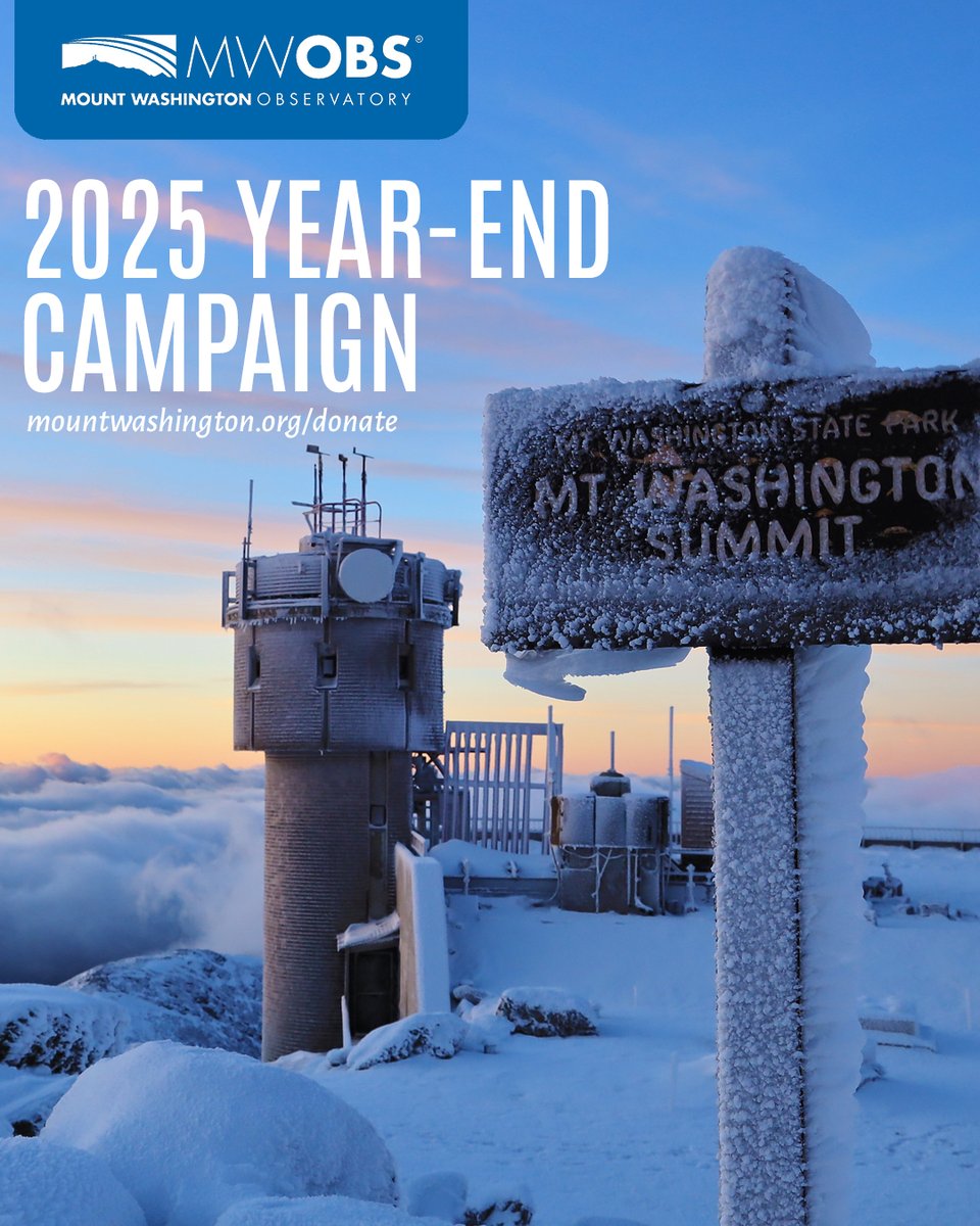 MWObs's tweet photo. Our 2025 Year-End Campaign is underway! This month, we'll share highlights illustrating the impact of your support as we plan for an exciting year in scientific discovery on Mount Washington and beyond. Please consider a gift of any amount at https://t.co/1FI30KLkcp. Thank you! https://t.co/ZCtwoqKot4
