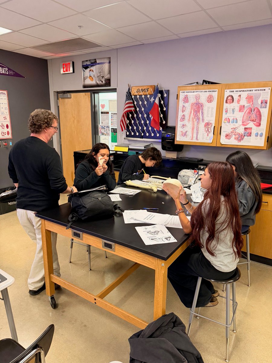 SMHS_SMCISD's tweet image. Students in Jack Davis’ CTE Health Science class are locked in and preparing for their bone practical, studying together, supporting each other, and strengthening their real-world anatomy skills. 

#RattlerPride #CTE #HealthScience #LearningInAction #FutureReady