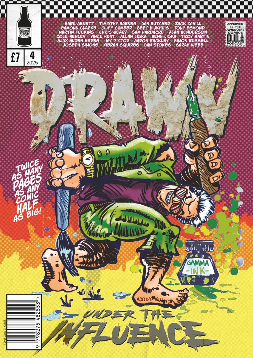 DUI 4: Drawn Under The Influence Paperback!

A cracking anthology of great comics produced by the Slack community of <a href="/theawesomepod/">The Awesome Comics Podcast</a>, in the theme of 'INFLUENCE'. 29 creators with a shared mission: entertaining readers and raising money for charity (every penny we earn from this