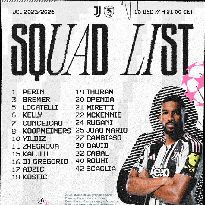 ⚽️ Perlawanan 6

🇪🇺 Liga Juara-juara Eropah
🆚 Pafos
🏟 Juventus Stadium
⏰ 3:50 pagi
📺 Siaran langsung di beIN Sports 6 saluran 825