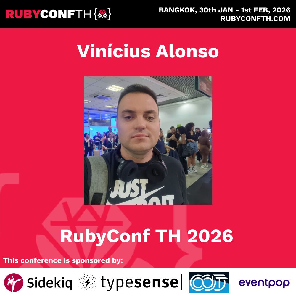 rubyconfth's tweet image. Explore hidden Rails features for better coding. 
Learn from Vinícius Alonso, a Rails expert.
Discover new coding efficiencies.

rubyconth-news.notion.site/Meet-Vin-cius-…