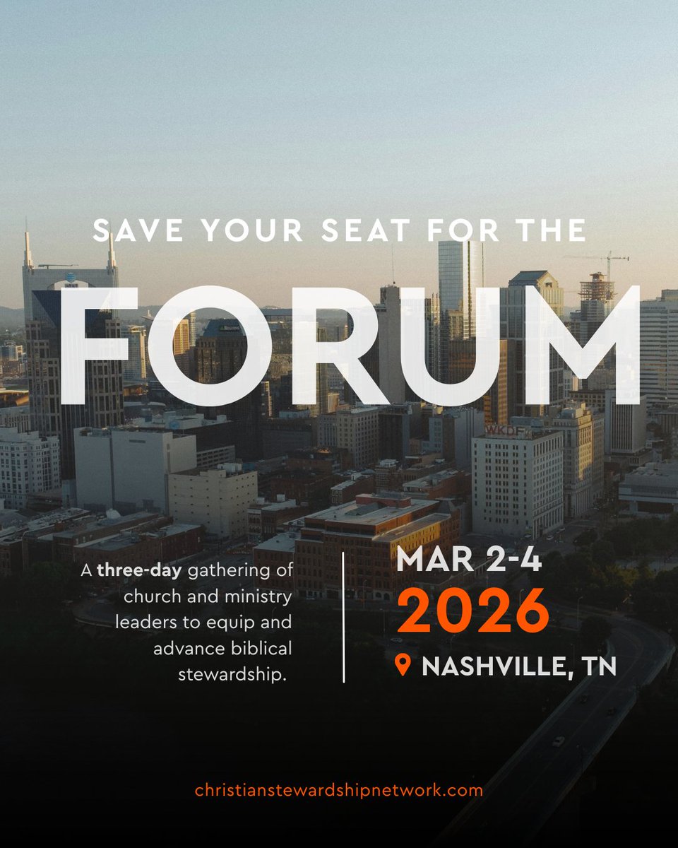 The Forum is where stewardship leaders, pastors, and ministry teams come together to be strengthened and equipped.
Join us in Nashville on March 2–4 for learning, connection, and fresh vision in your ministry.  Register here: zurl.co/Qnnyb 🌟