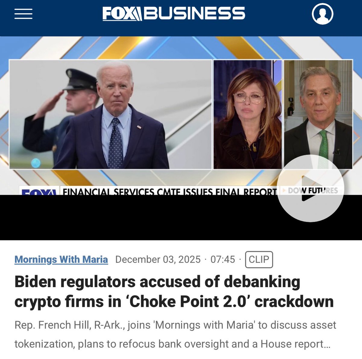 You thought this was bad? Now a new report shows just how far Biden regulators went to debank people they didn't like including Conservatives, the crypto industry, 2a groups, and more.

This isn’t talked about enough. People should go to prison for this.