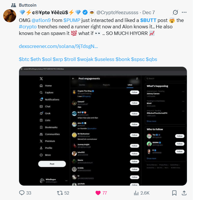 tsuyoki73's tweet photo. @Traderfinn0 $Butt 1PNnDdzy3hfKaUW6L35fmwDUwDkuCjwJqaBkAeubUTT

@a1lon9 interacted and liked it... https://t.co/9rUiHXXdIl