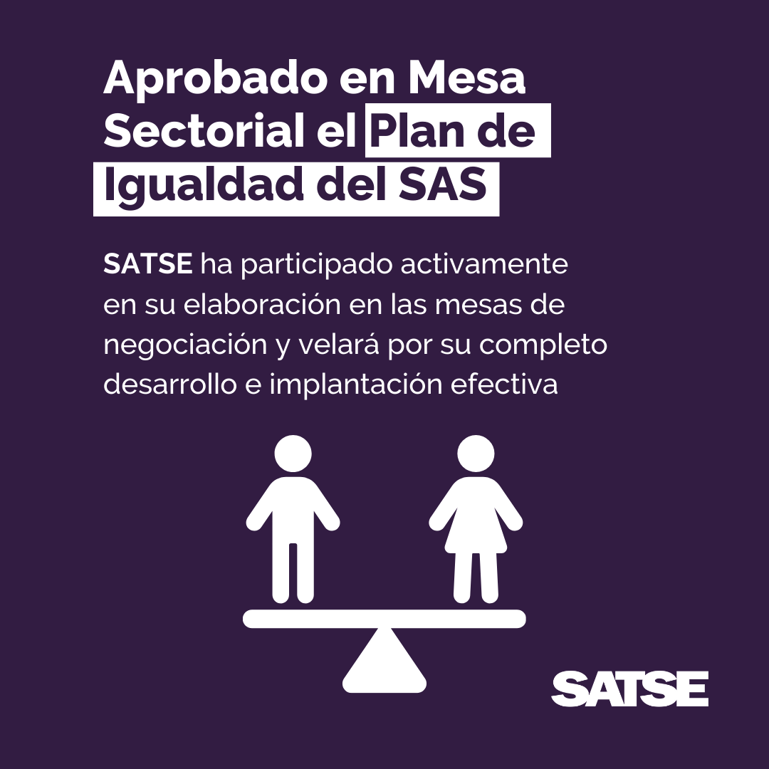 SATSE_Andalucia's tweet photo. 💜#SATSE celebra la aprobación en Mesa Sectorial del Plan de #Igualdad del SAS, en cuya elaboración hemos participado activamente
📢Exigiremos su implantación real y vigilaremos para que cada medida se cumpla
🔗Conoce más https://t.co/SiugeQSSlf
#LiderandoIgualdad #SiquePasa https://t.co/qj5KxBQJVy