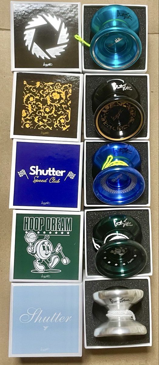 shutter_krownst's tweet image. #シャッター系
#gentrystein
#yoyofactory
#ヨーヨーバッグ

シャッター系の写真、第4弾です。
こちらは、去年の10月〜12月にかけて発売されたProject Shutter Xシリーズの全種類です。ジェントリー直販で、各色100個限定販売されました。
3枚目の写真は、サイン入りとなります。