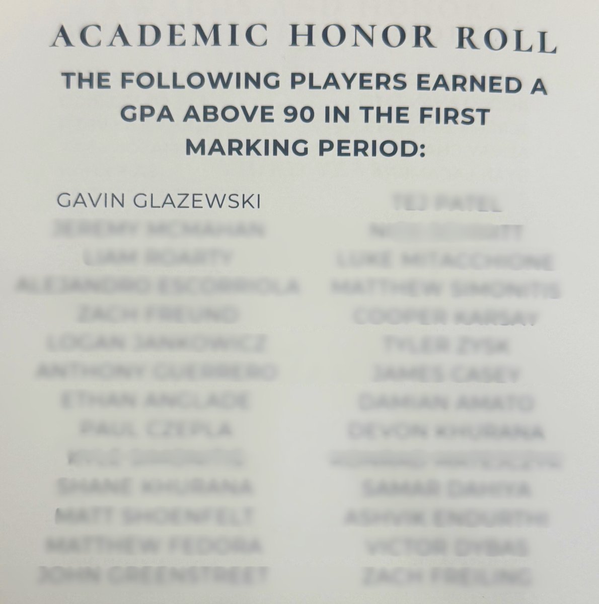 gavinglazewski's tweet photo. Made the Fall Academic High Honor Roll. Two-sport athlete in football + fall ball. Staying consistent and putting in the work.
 #StudentAthlete #ClassOf2027 #2SportAthlete #Football #Lefty #FirstBase #LHP #Baseball #BaseballRecruit https://t.co/01Ui33kFJk