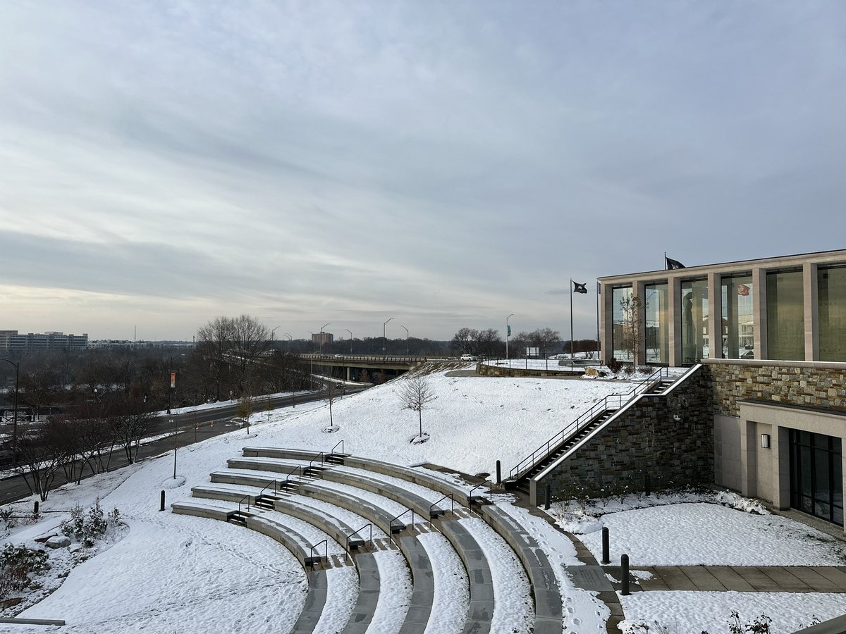 It’s a snowy but beautiful day at the Virginia War Memorial. We are open regular business hours today, Wednesday, December 10, 9:00 a.m. to 4:00 p.m.