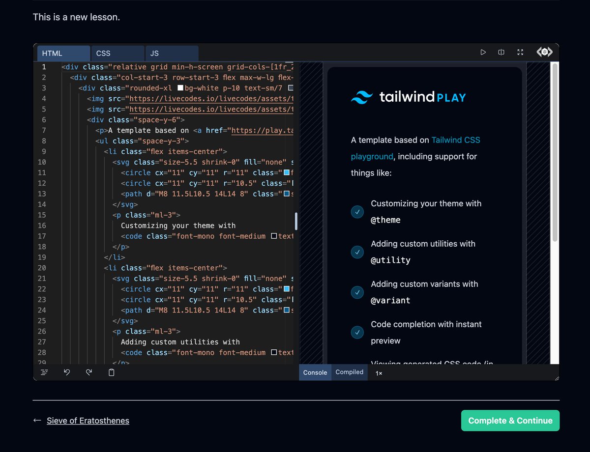 getCourseStack's tweet image. [New Feature] - Code Playgrounds 

Display and run code inline with your course content! 

Code Playgrounds are lightweight, entirely browser based coding sandboxes complete with a code editor, rendering, and output console. 

These are a fantastic way to let your students work…