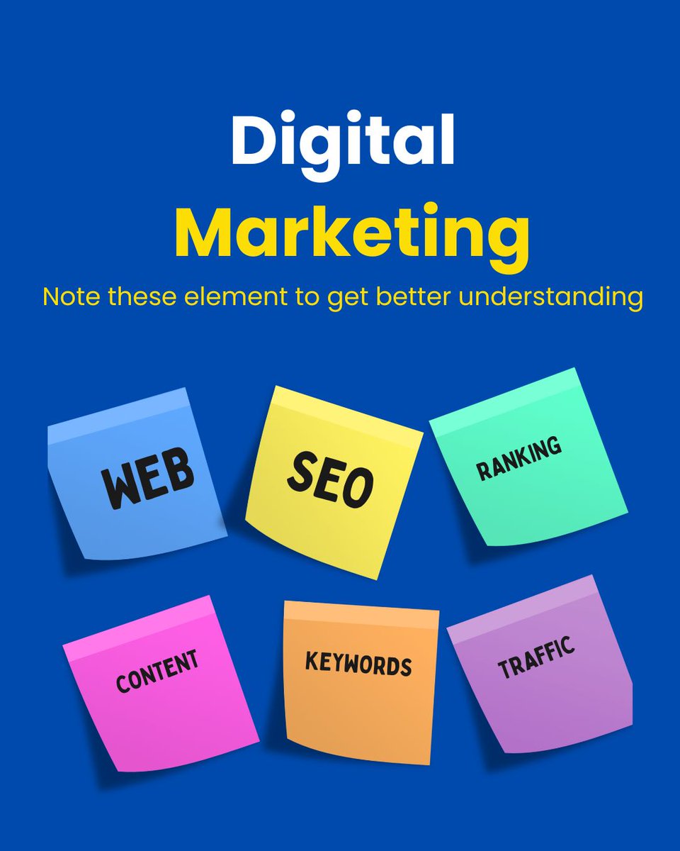 Digital Marketing starts with the basics:
WEB • SEO • RANKING • CONTENT • KEYWORDS • TRAFFIC
Get these right and your online growth becomes unstoppable. 
Let’s grow smarter, not harder.

#DigitalMarketing #SEO #Marketing #OnlineGrowth #BusinessTips