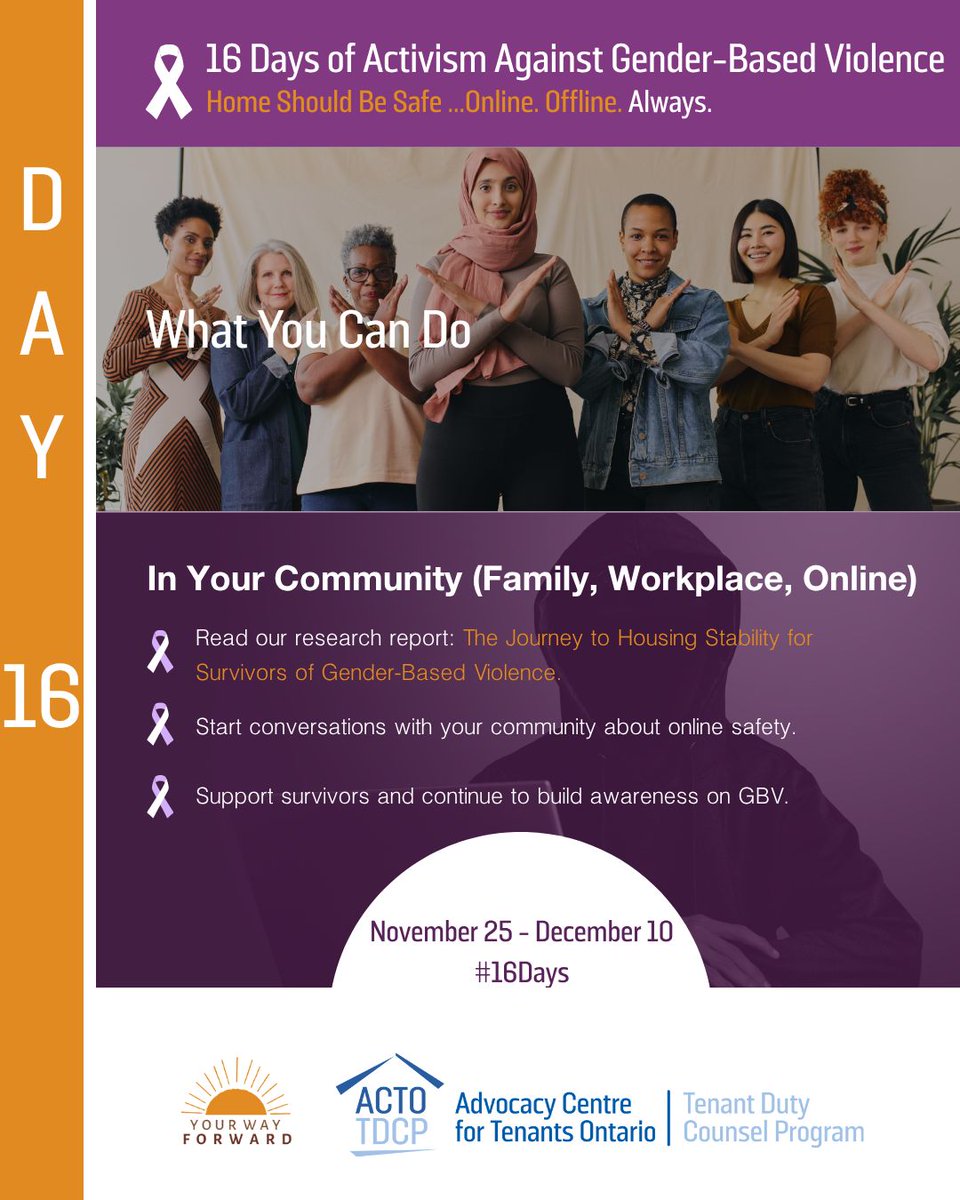 🗣️ This #16Days, we are reminded that safety must be universal: At home. Online. Offline. Always.

🚫 Too many women and gender-diverse renters face unsafe housing, eviction threats, and even online abuse when they speak up.
