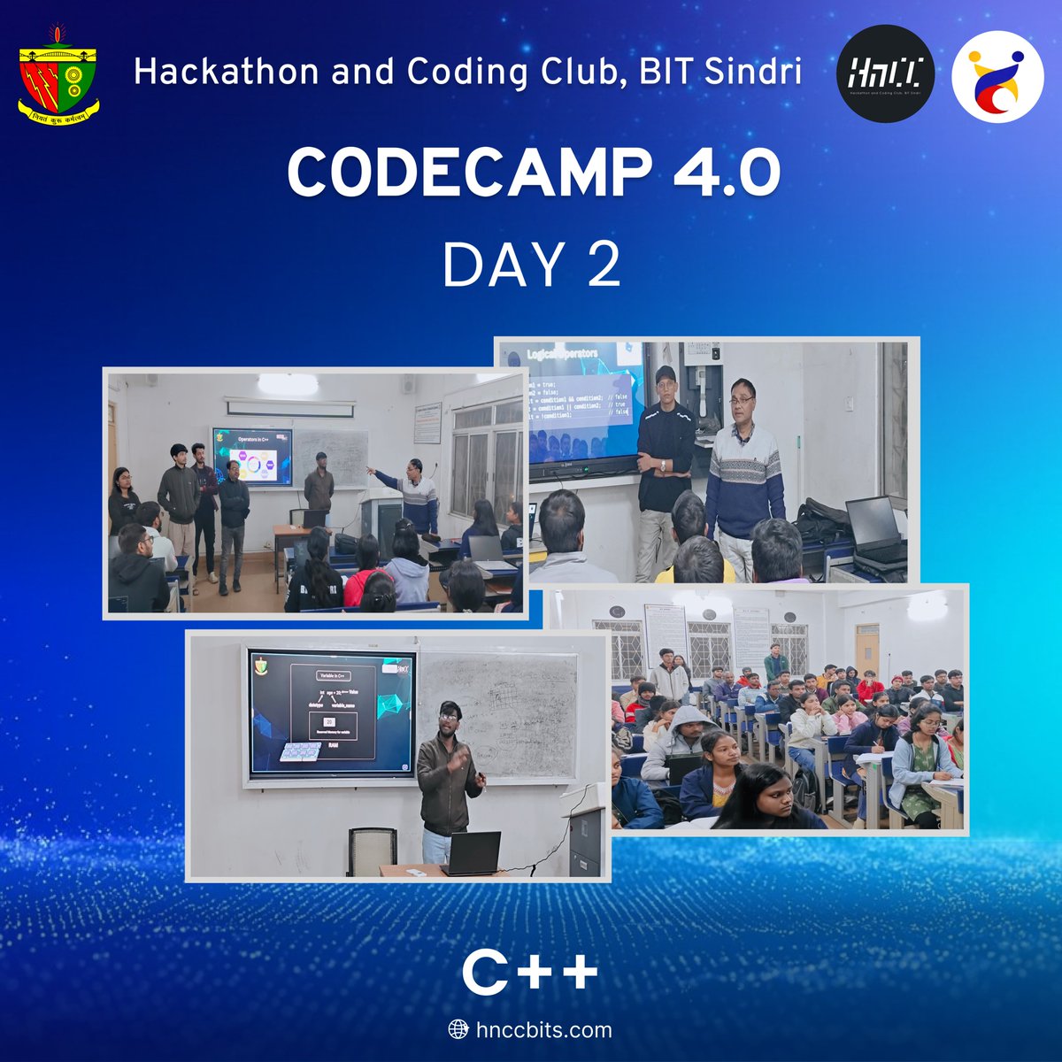 hnccbits's tweet image. Day 2 of CodeCamp 4.0 was packed with energy and curiosity! 🚀
Students explored deeper, asked sharper questions and built confidently on Day 1’s learning.
More clarity, more progress,  the journey keeps getting stronger. ✨

#HnCC #CodeCamp #BITSindri #LearnBuildGrow