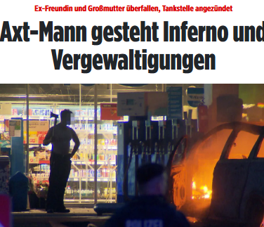 #Hannover: Er vergewaltigte seine Ex-Freundin, dann deren Großmutter. Danach setzte Ex-Boxer Neil K. einen geklauten Mercedes an einer Tankstelle in Brand, bedrohte mit nacktem Oberkörper und einer Axt in der Hand Polizisten und Feuerwehrleute. bild.de/regional/hanno…