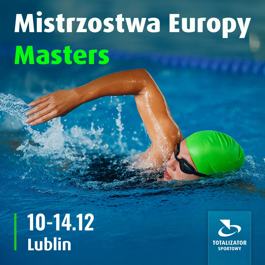 To jeszcze nie koniec Pływackich zmagań na krótkim basenie! Do 14 grudnia w Lublinie startują European Aquatics Masters Championships! 🏆

🏊 Na słupkach startowych zobaczymy pływaków i pływaczki z całej Europy, uczestników czeka rywalizacja w kategoriach wiekowych 25+, w tym