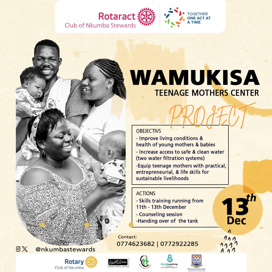 Greetings partners in service. 
Let's join hands on Saturday for our project aimed at improving living conditions and health of mothers and babies. 
#Serviceaboveself #Stewards