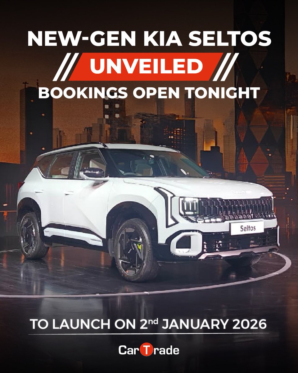 The second-generation Kia Seltos has been revealed ahead of its market debut in 2026.

 [1482CC, Petrol/Diesel, SUV]

#kia #seltos #kiaseltos #kiamotors #ctnews #ctunveil #cars #automobiles #carupdates #automobileupdates #carnews #carupdates