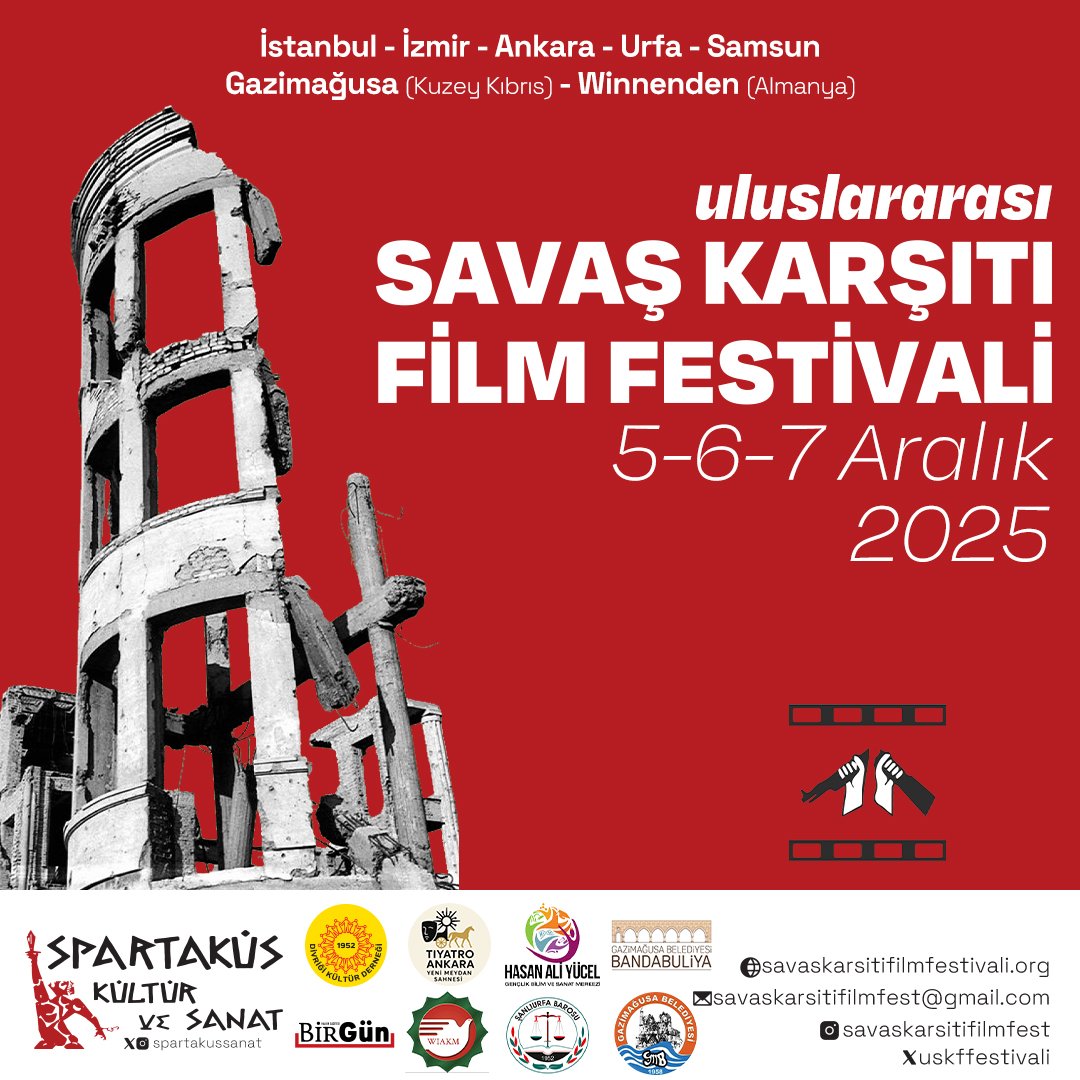 6-8 Aralık tarihlerinde düzenlenen Uluslararası Savaş Karşıtı Film Festivali'nde ödüller sahiplerini buldu ⬇️

sosyalistgundem.com/uluslararasi-s…