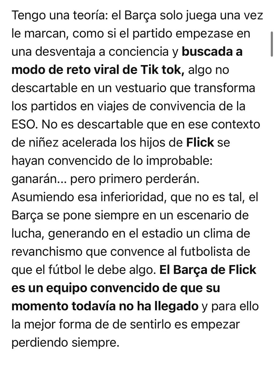 Sobre el Barça y las remontadas.